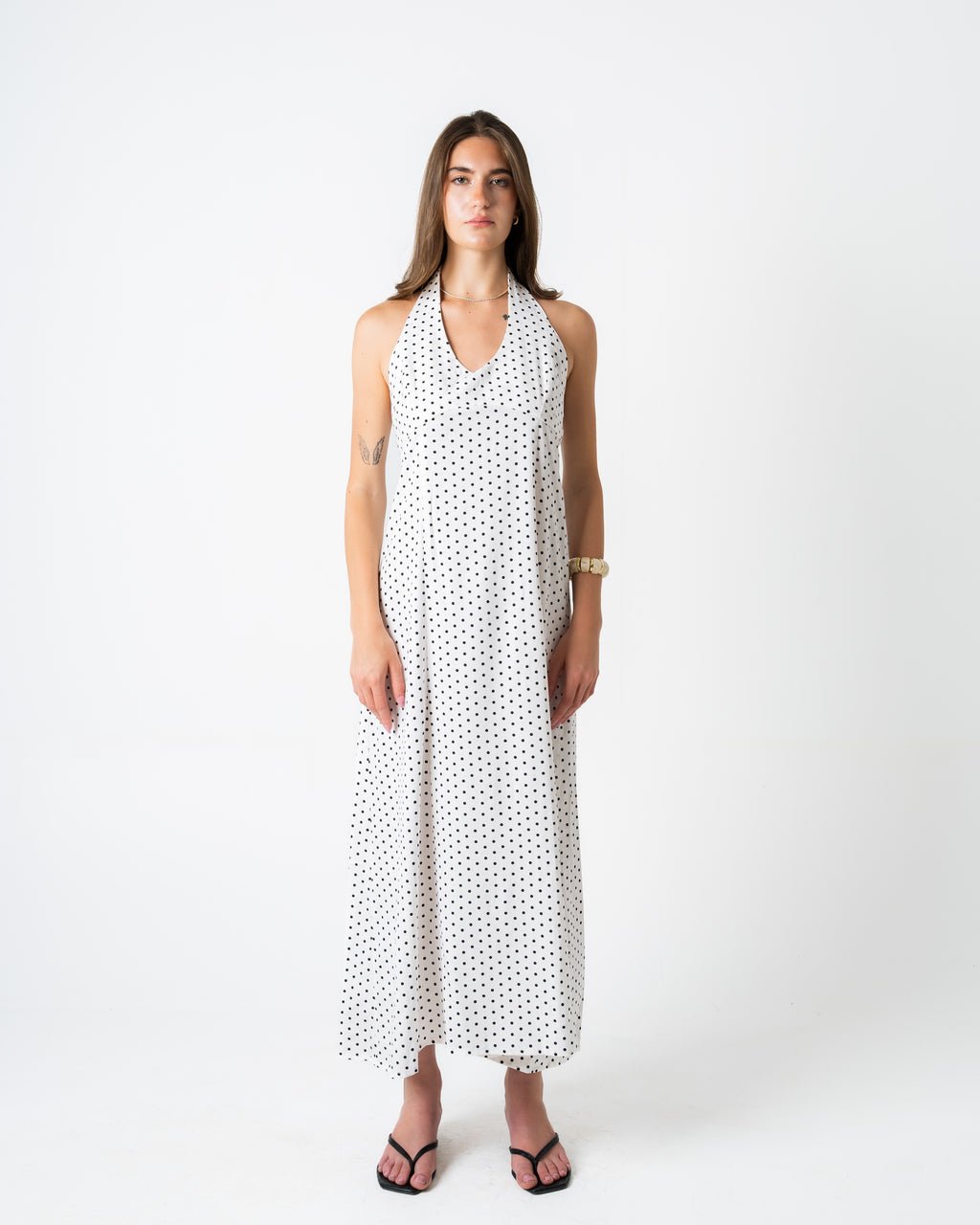 Polka Dots Dress - White
