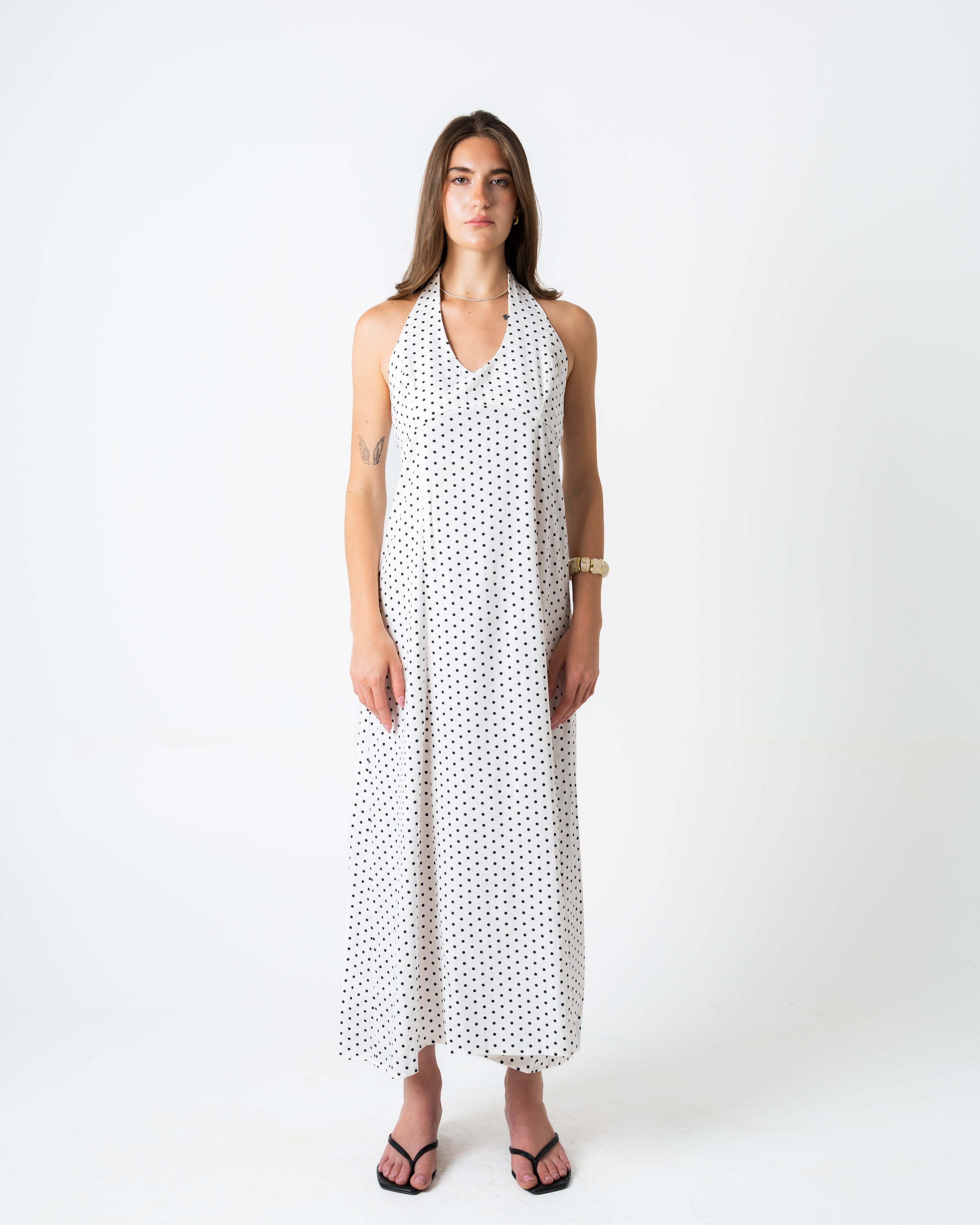 Polka Dots Dress - White