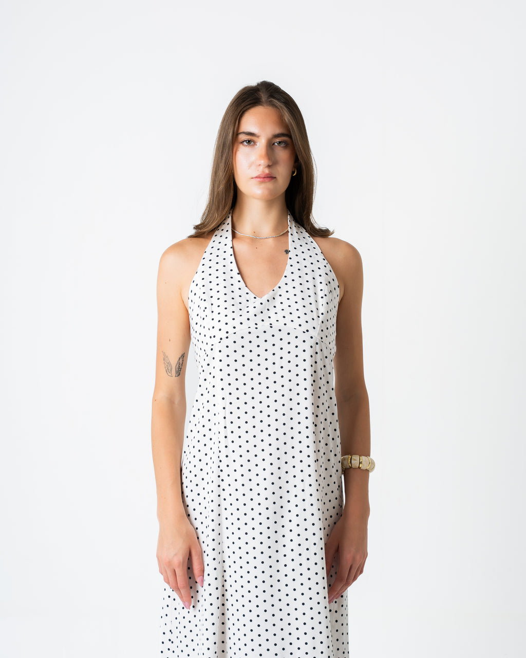 Polka Dots Dress - White
