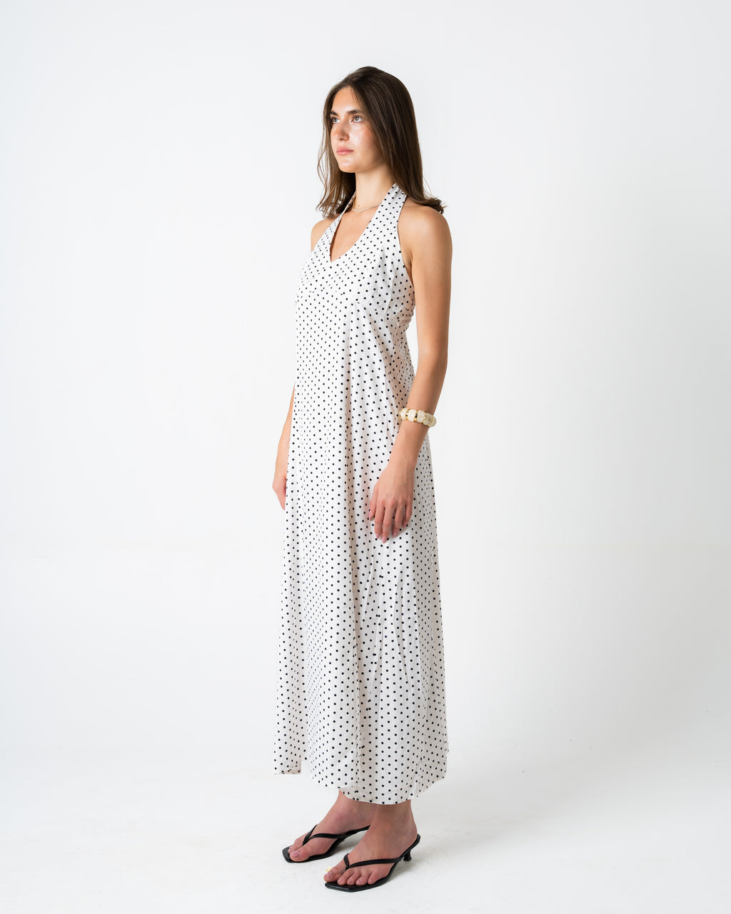 Polka Dots Dress - White