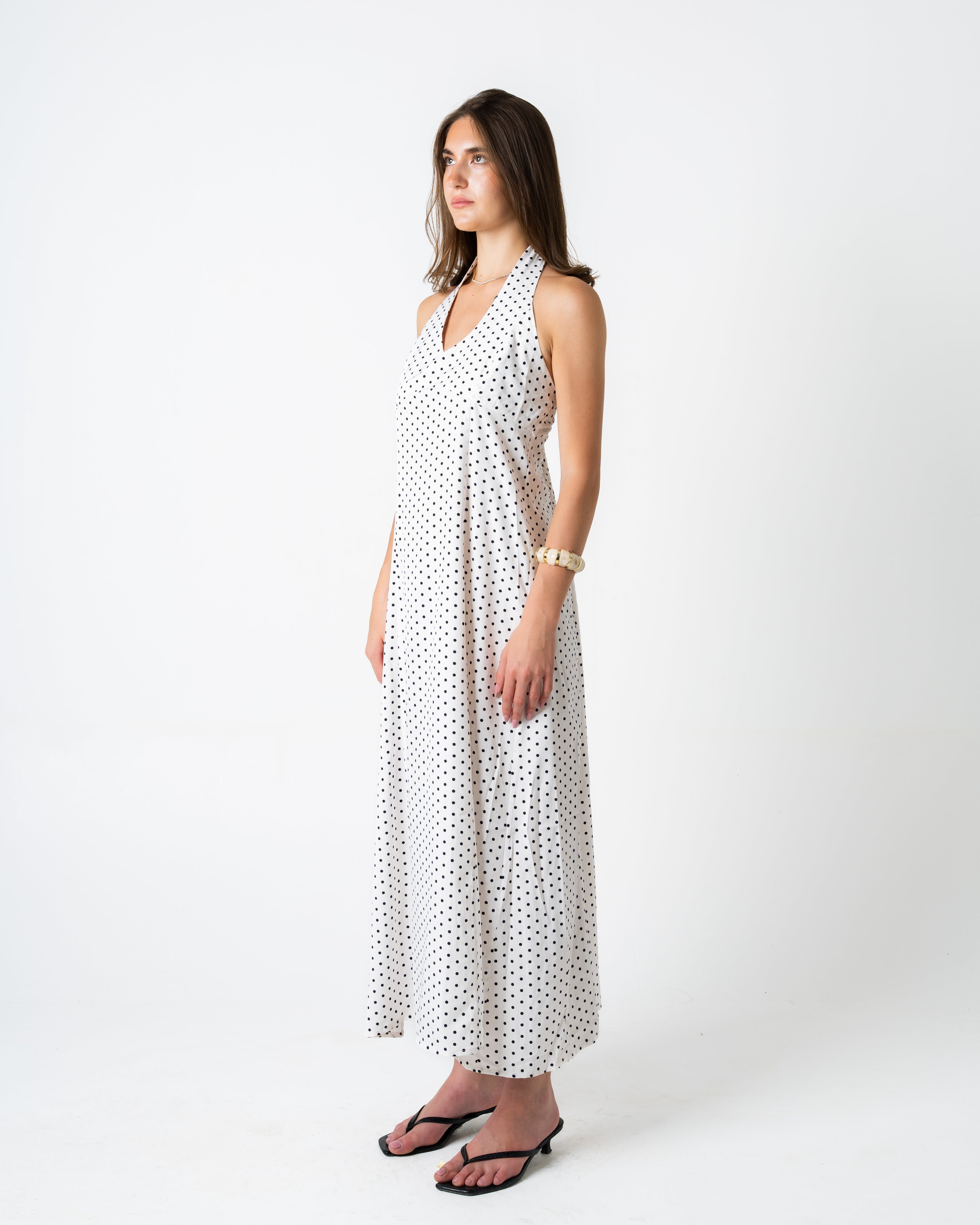 Polka Dots Dress - White