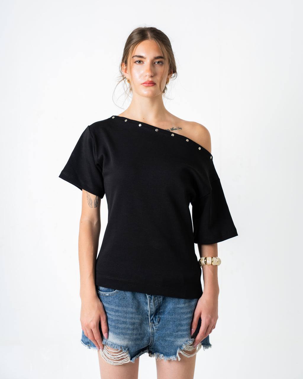 Off shoulder t-shirt - Black