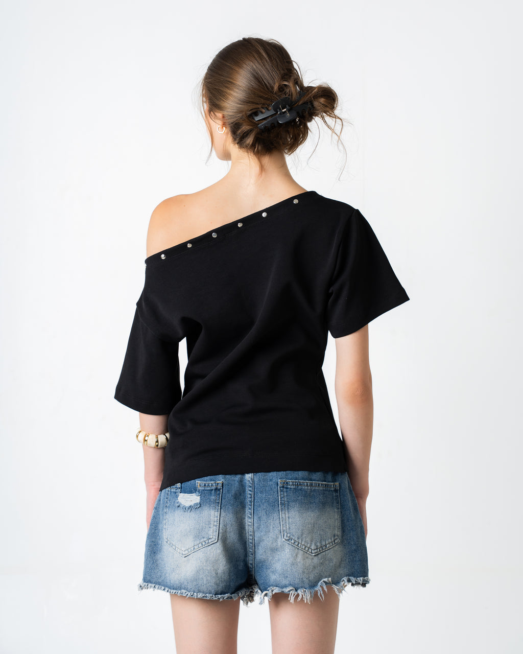 Off shoulder t-shirt - Black