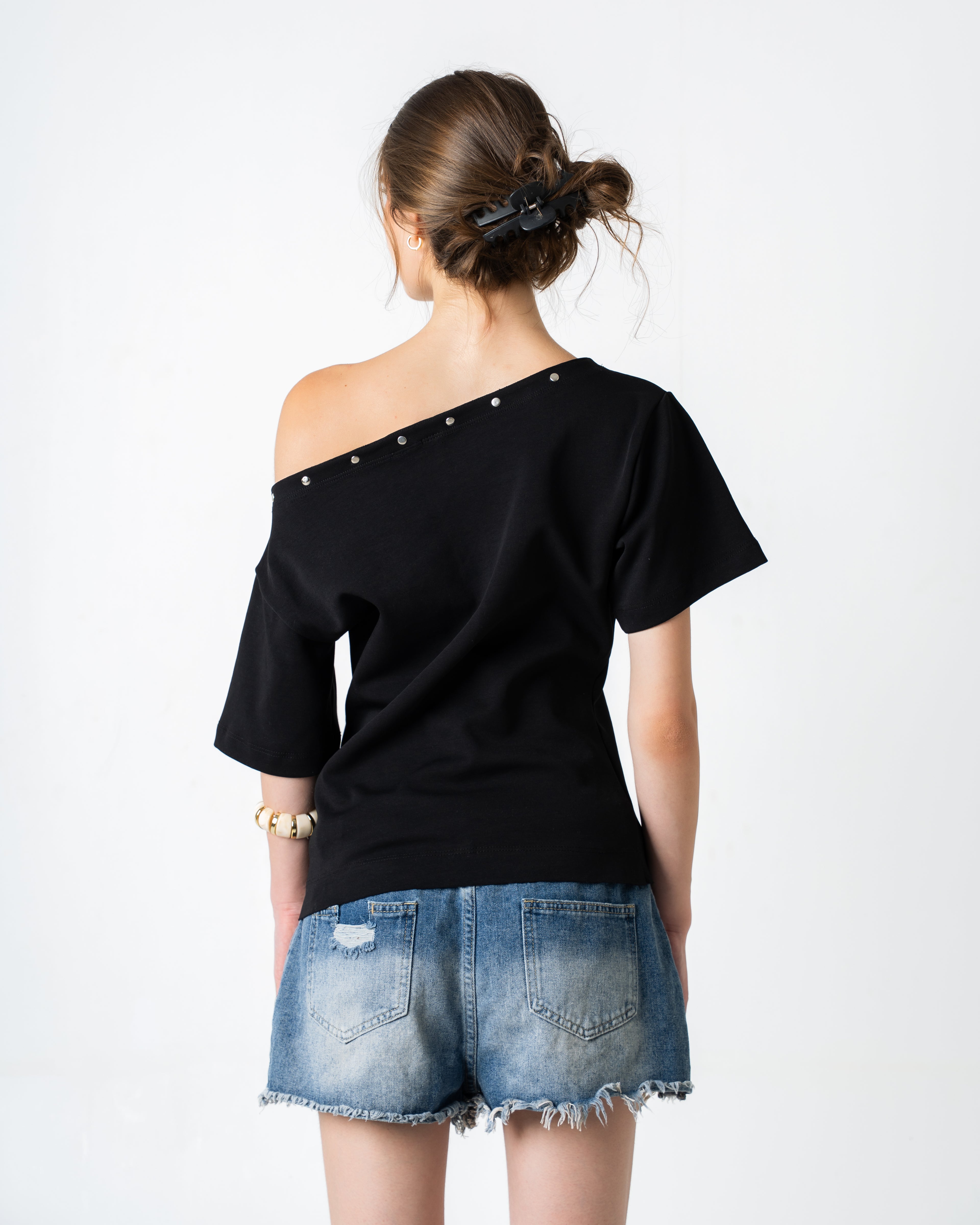 Off shoulder t-shirt - Black