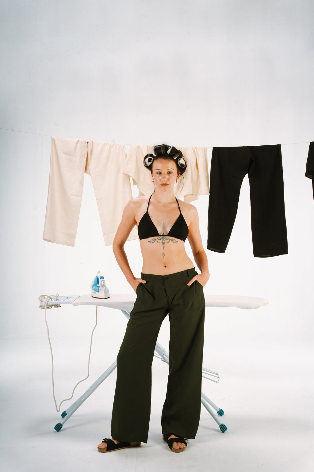 Olive Linen Pants