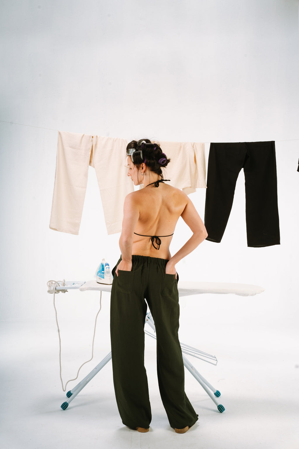 Olive Linen Pants