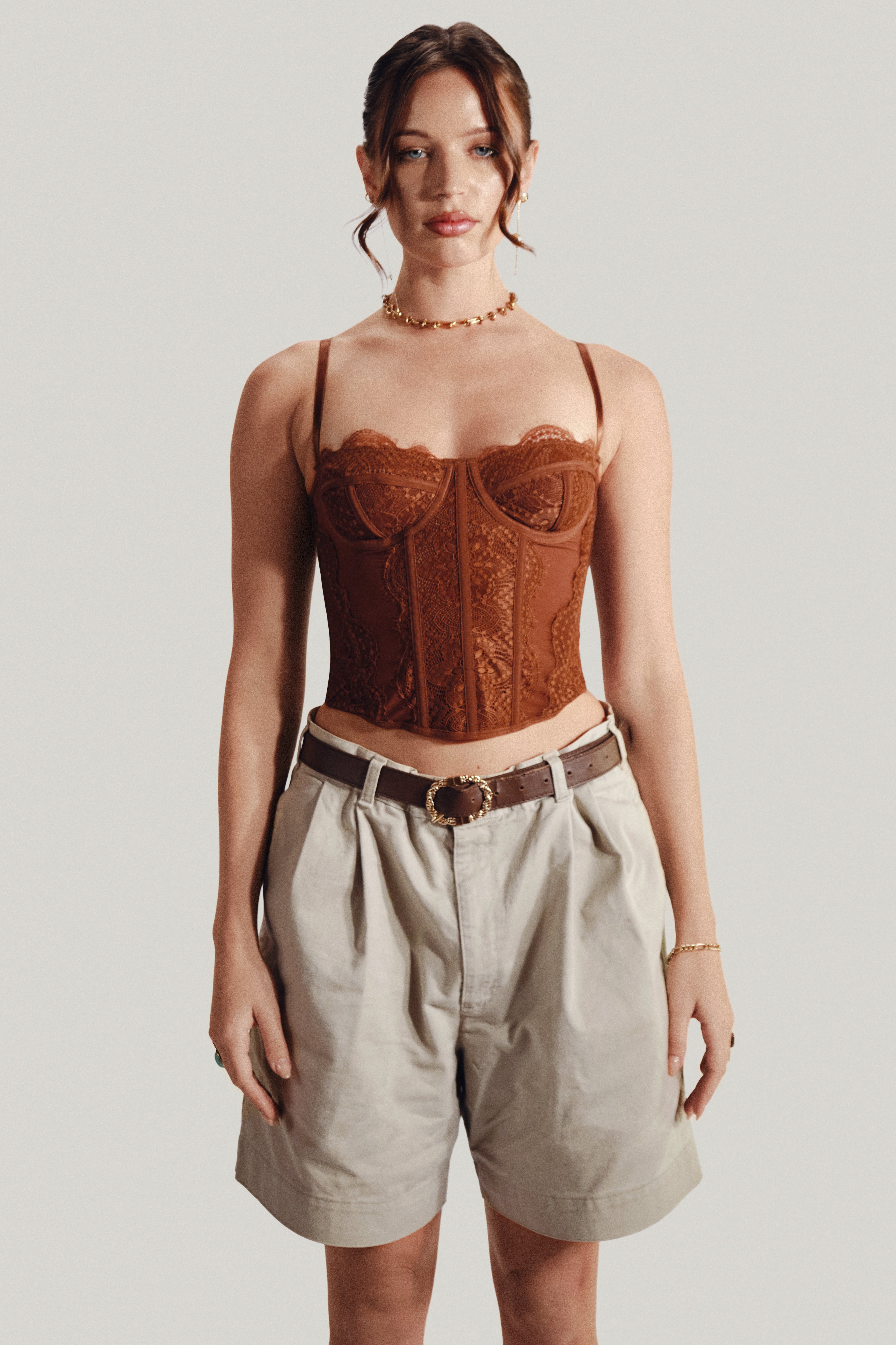 Lace Corset in Brown