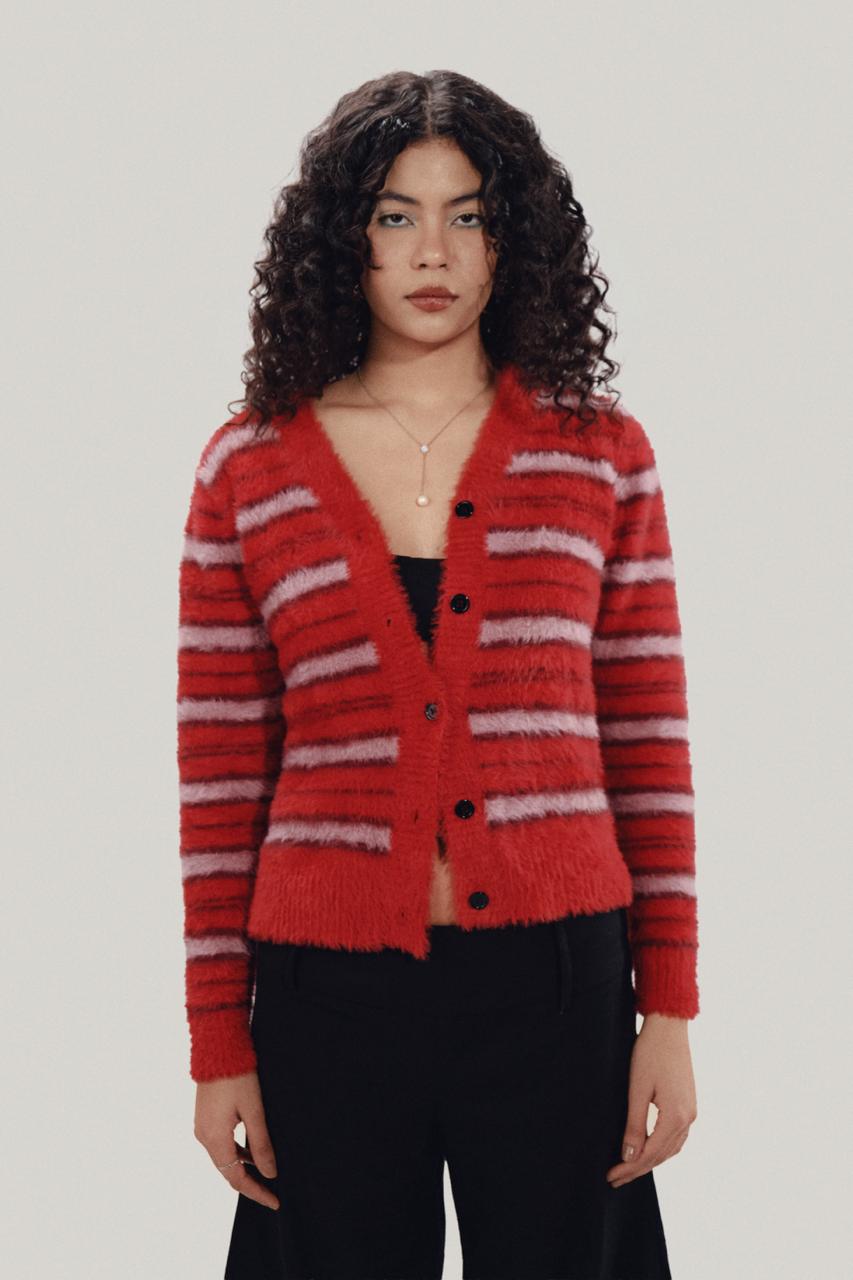 Red Velvet Cardigan