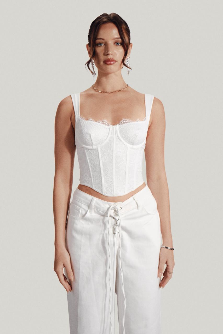 Lace Corset in White