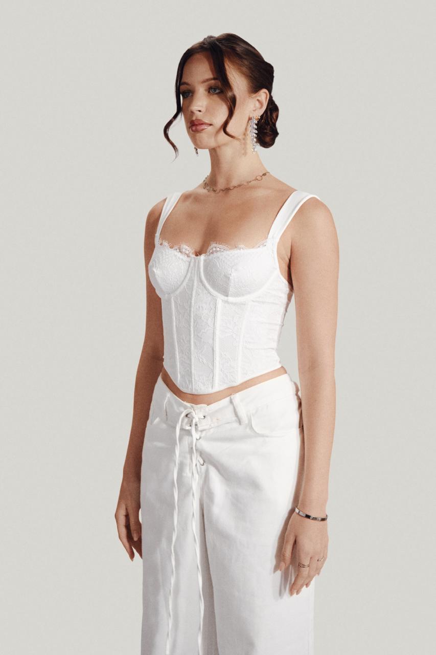 Lace Corset in White