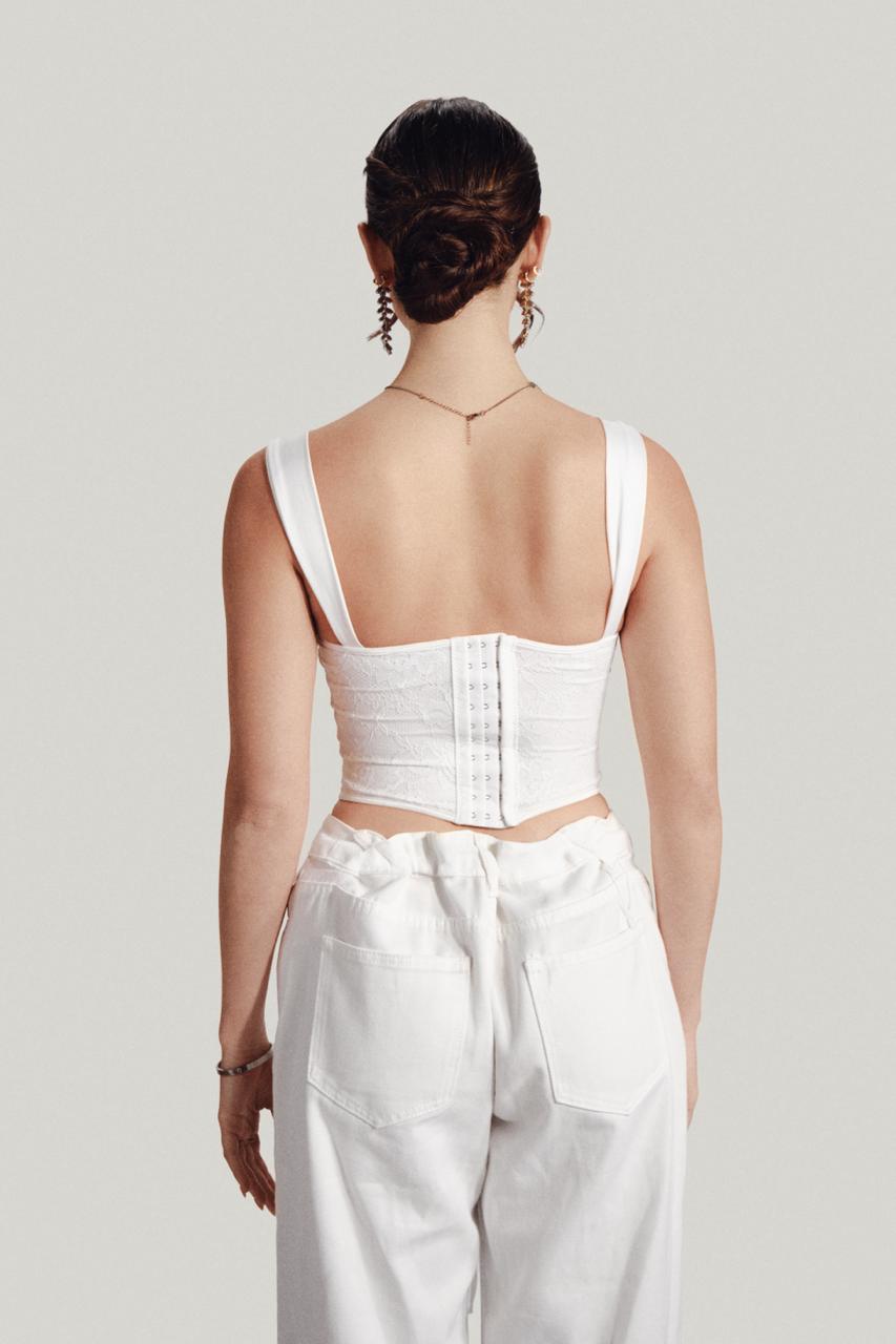 Lace Corset in White