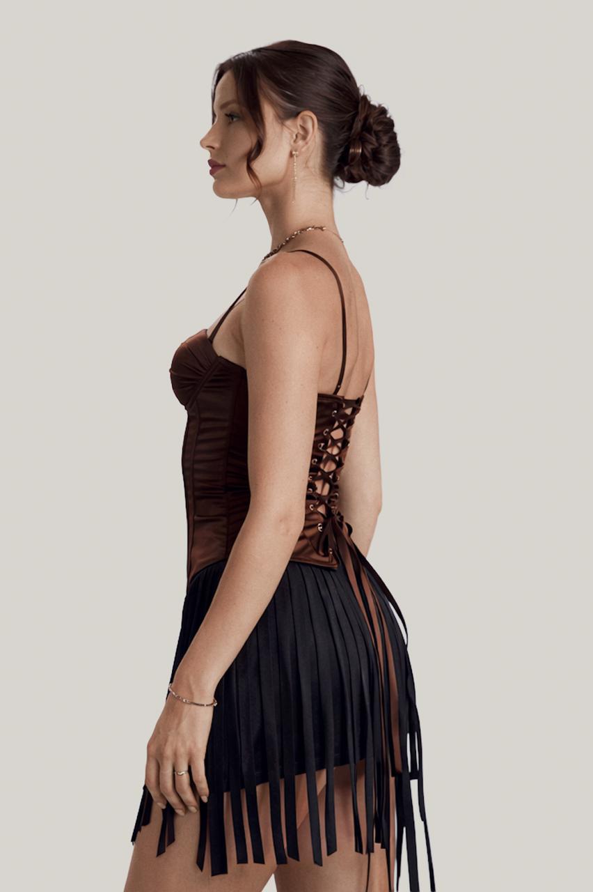 Brown Satin Corset