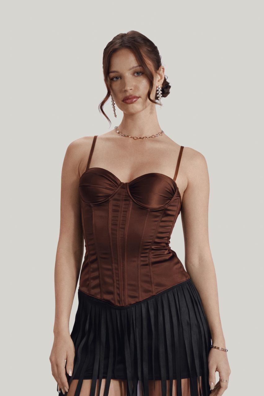 Brown Satin Corset