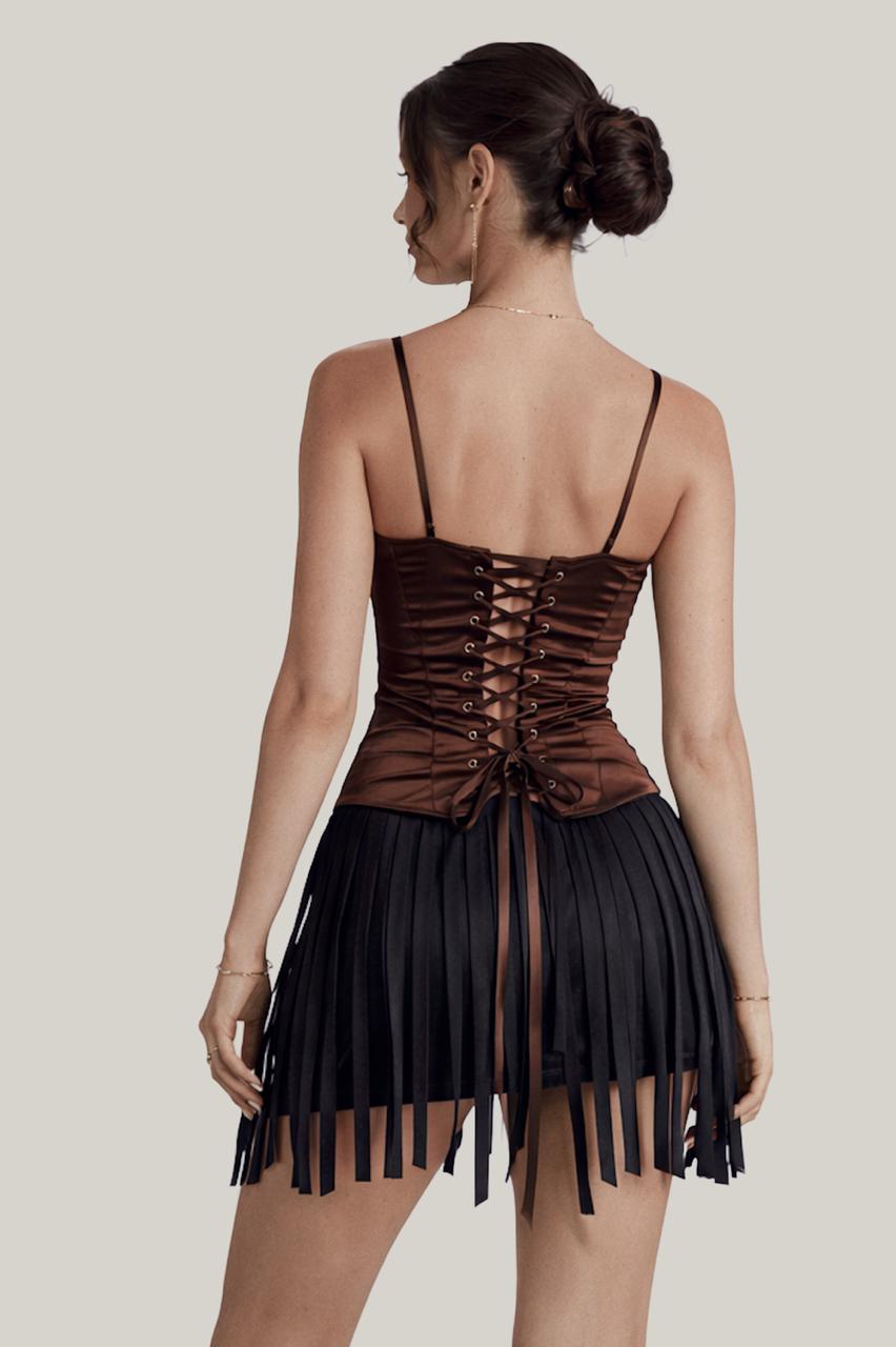 Brown Satin Corset